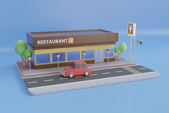 3D Illustration of Restaurant: A Versatile Visual Tool for Modern Design
