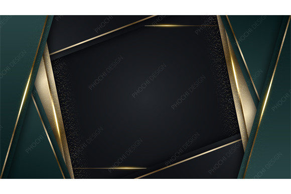 3D Luxury Green Gold Stripes Background: Elevate Your Design Workflow