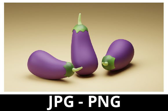 3d Rendered Eggplant for Design Project: A Versatile Resource for Creative Professionals