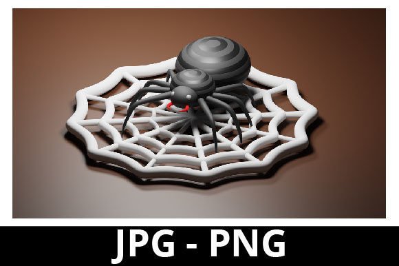 3D Rendered Spider and Web for Halloween: A Spooky Design Essential