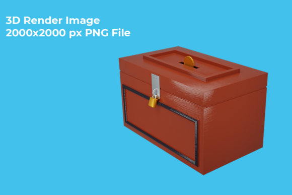 3D Rendering of Charity Box Icon: A Versatile Design Asset