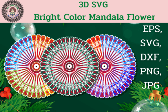 3D SVG Bright Color Mandala Flower: A Strategic Tool for Creative Projects