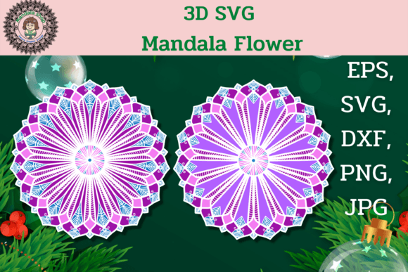 3D SVG Mandala Flower: A Versatile Design for Creative Workflows