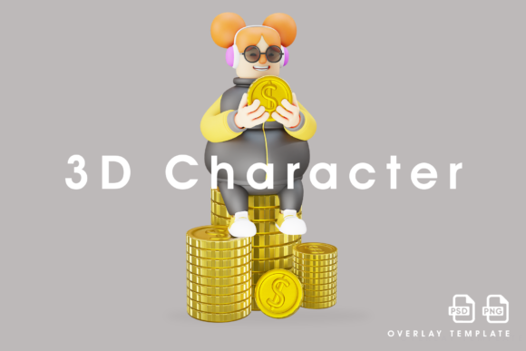 A Wealthy 3D Funny Girl Cartoon Design: A Creative Resource for Digital Artists