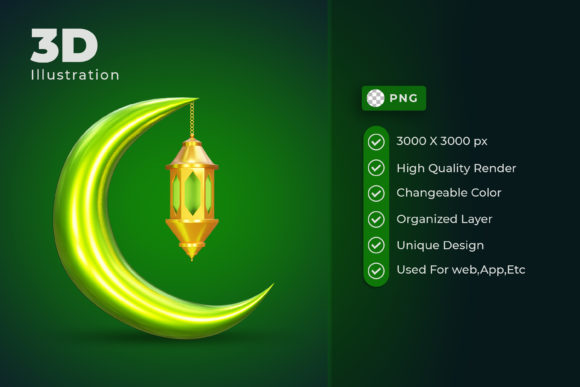 Islamic Frame 3D Illustration