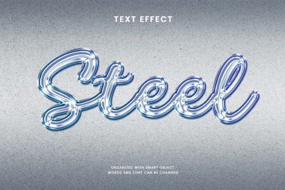 Realistic Steel Embossed 3d Text Effect