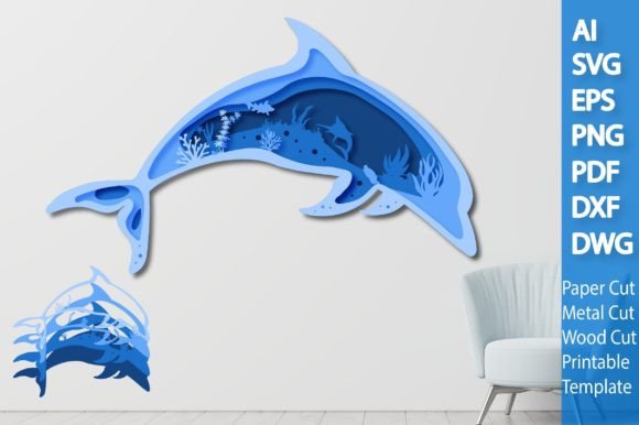 Summer Dolphin Deep Sea Paper Laser SVG: A Versatile Design for Modern Creators