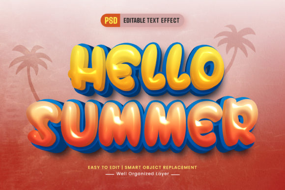 Summer Editable 3d Text Style Effect